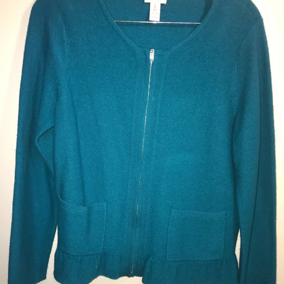 Chico's wool zipper sweater - size 1 (medium) - Picture 1 of 3